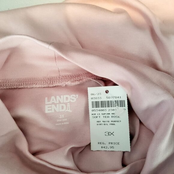 Lands End Womens Supima Cotton Crewneck For A Relaxed Fit In A Charming Soft - Picture 3 of 12